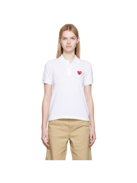 Comme des Garçons PLAY White Heart Patch Polo
