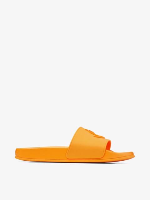 JIMMY CHOO Port/F
Neon Orange Rubber Slides with JC Monogram