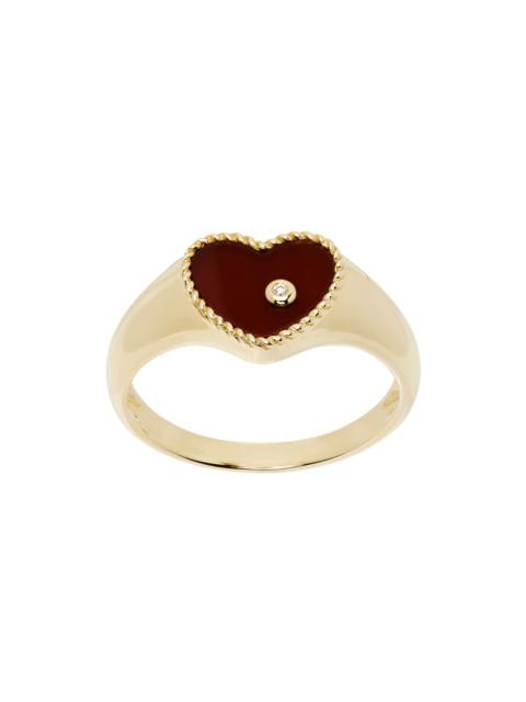 Yvonne Léon Gold Baby Chevaleire Cœur Agate Ring