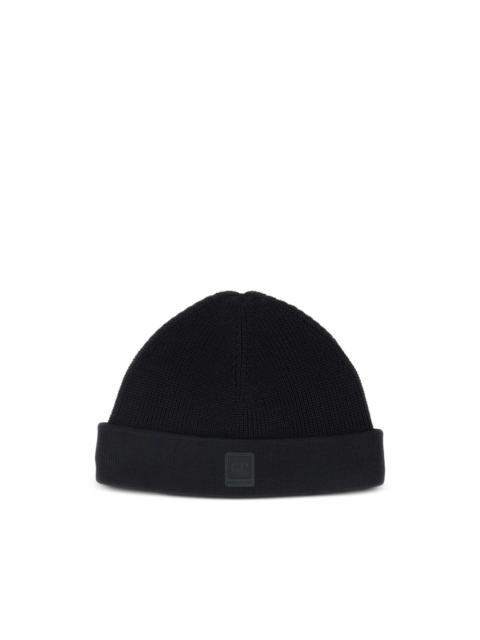 C.P. Company logo-patch cotton beanie