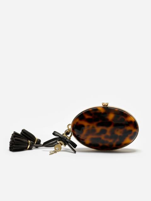 self-portrait Brown Resin Oval Clutch