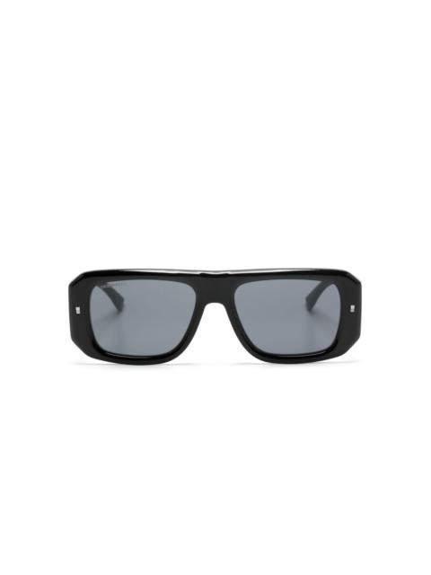 DSQUARED2 logo-print rectangle-frame sunglasses