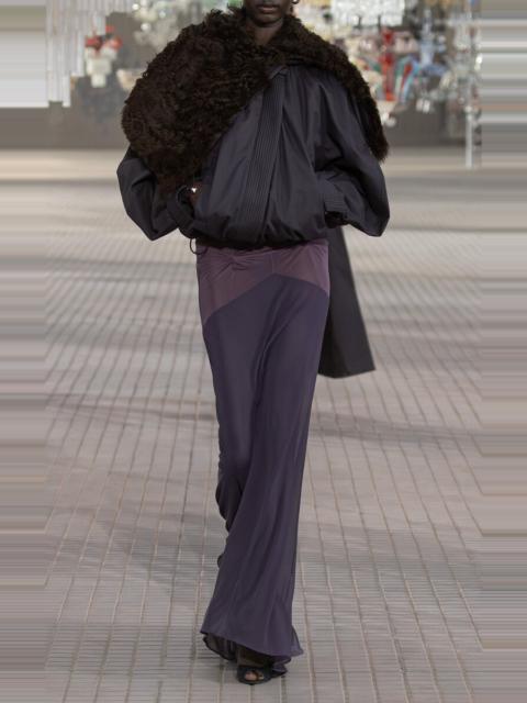 THE ATTICO Faux-Fur Cotton-Gabardine Jacket purple