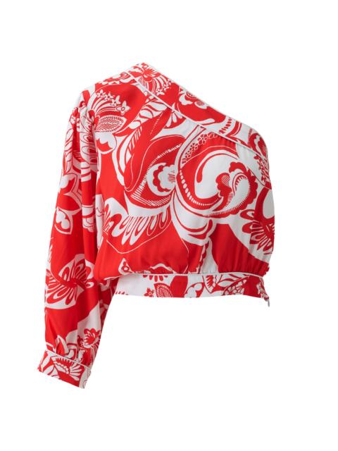 MELISSA ODABASH Women's High Summer Rania Printed One-Shoulder Top - Floral