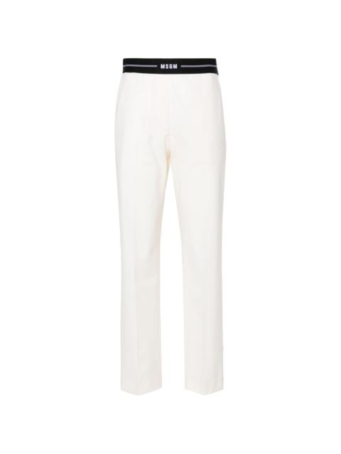 MSGM logo-waistband tapered trousers