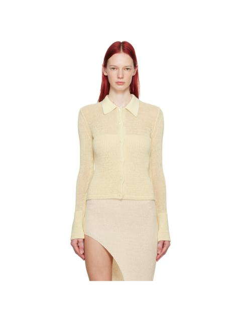 AYA MUSE Off-White Spread Collar Cardigan