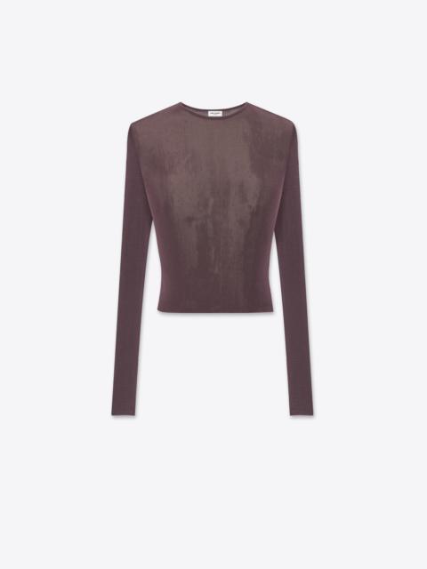 SAINT LAURENT cropped top in ribbed viscose
