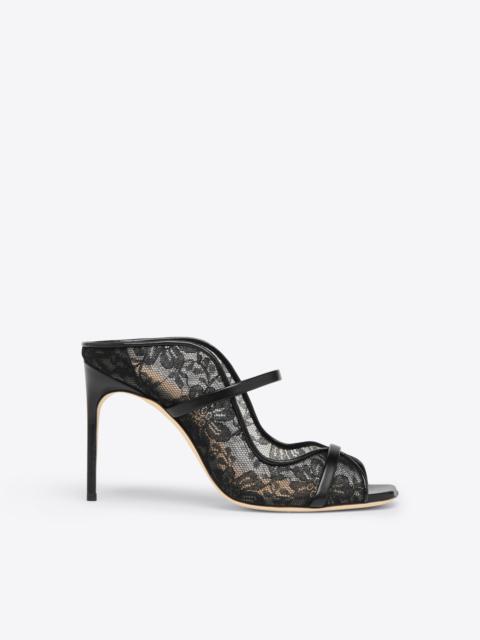 MALONE SOULIERS Noah 90 Black Lace Heeled Sandals