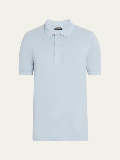 TOM FORD Men's Lyocell Pique Polo Shirt
