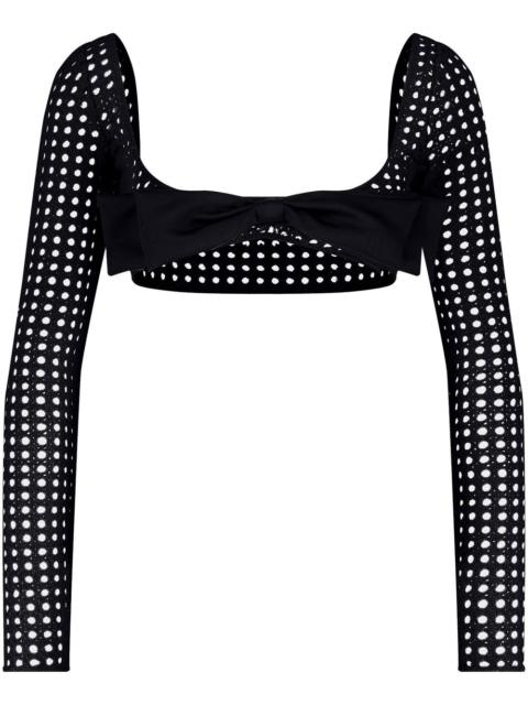 GIAMBATTISTA VALLI bow-detail crochet cropped top