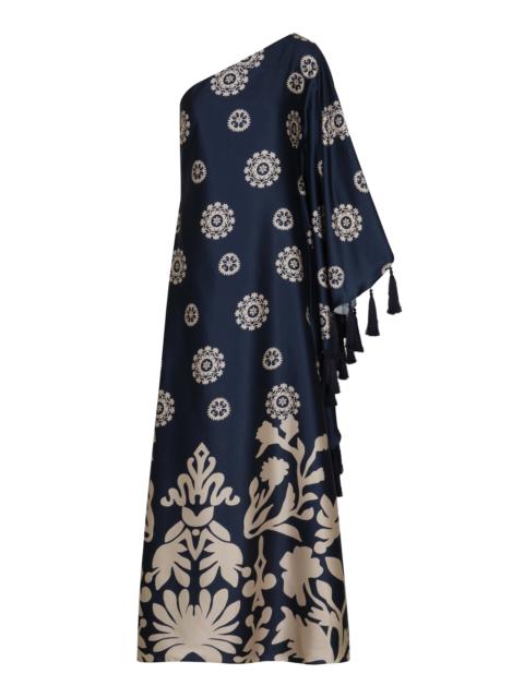 ANDRES OTALORA Avemaria Asymmetric Twill Caftan navy