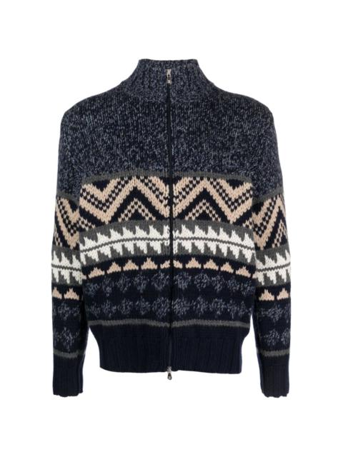 intarsia-knit cashmere cardigan