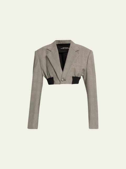 Marc Jacobs Prince Of Wales Wool Cropped Blazer Jacket