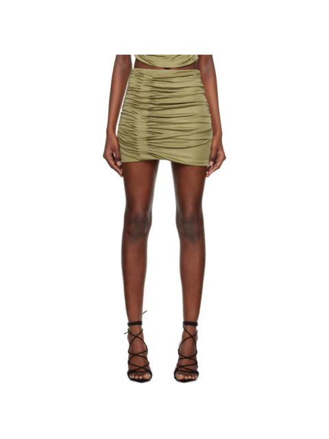GAUGE81 Khaki Maroon Miniskirt