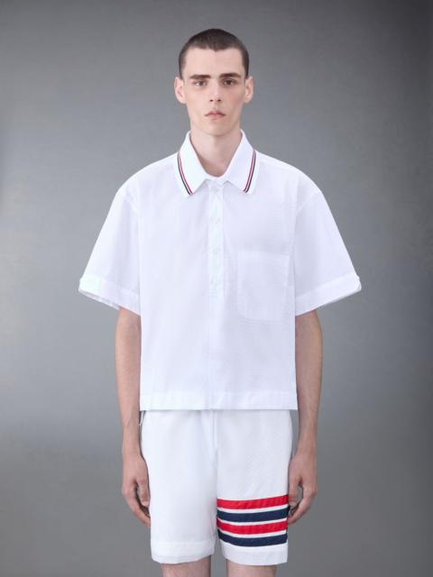 Thom Browne short-sleeve seersucker cotton shirt