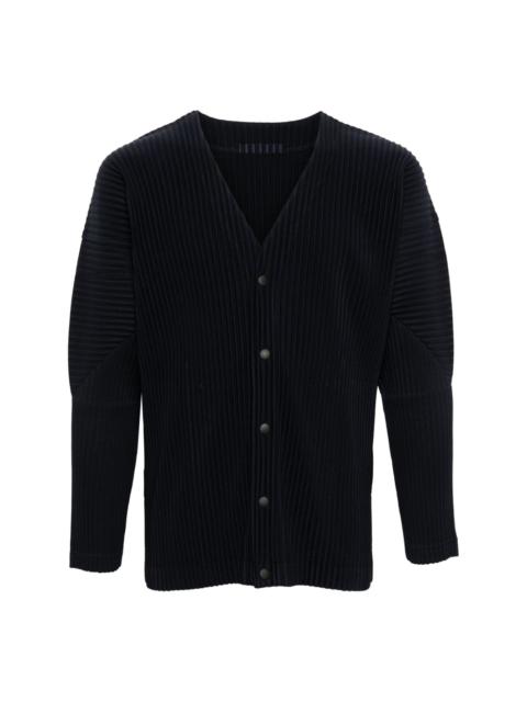 plissé-effect cardigan