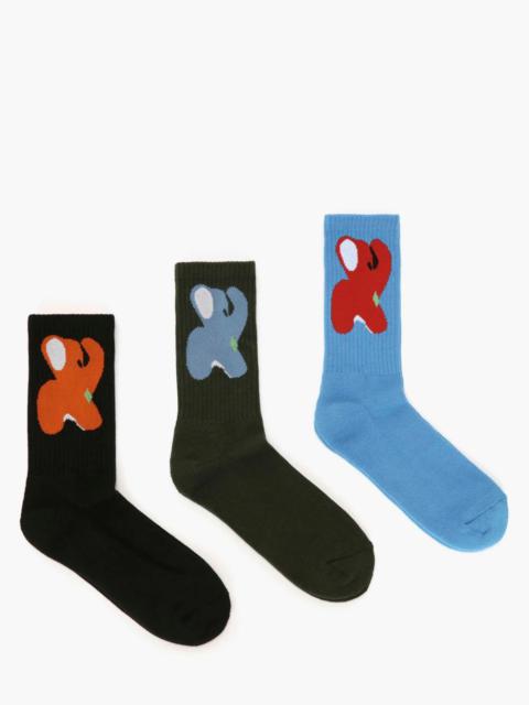 JW Anderson LONG SOCKS WITH ELEPHANT MOTIF - BUNDLE