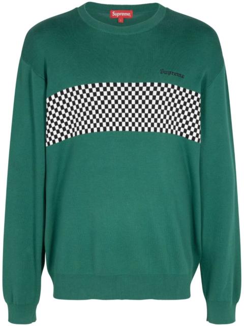 Supreme checkered panel crew-neck sweatshirt