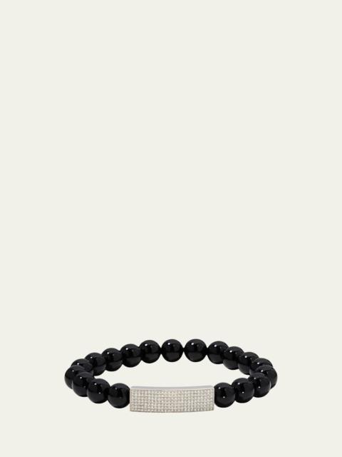 SYDNEY EVAN 8mm Black Onyx and Diamond Bar Bracelet