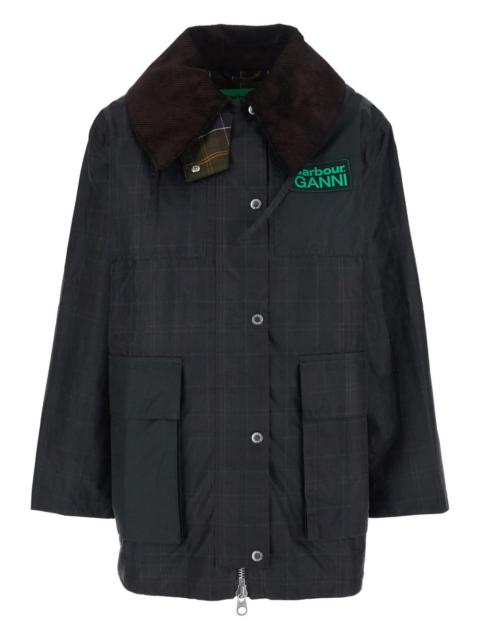 Barbour check duffle coat