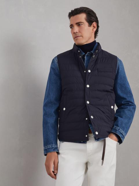 Water-resistant matte nylon lightweight down vest