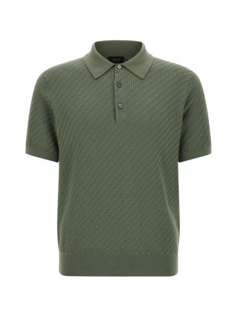 Brioni textured weaving polo shirt