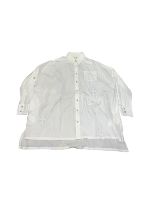 Chrome Hearts Mahal Kita white leather cross patch button up Chrome Hearts Mahal Kita white leather cross patch button up