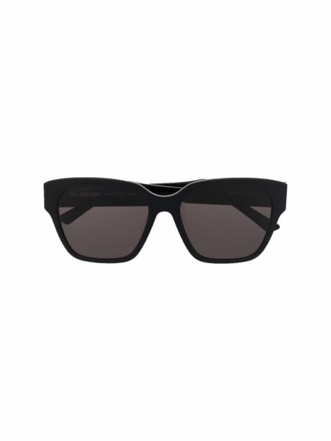 BALENCIAGA logo-print square-frame sunglasses