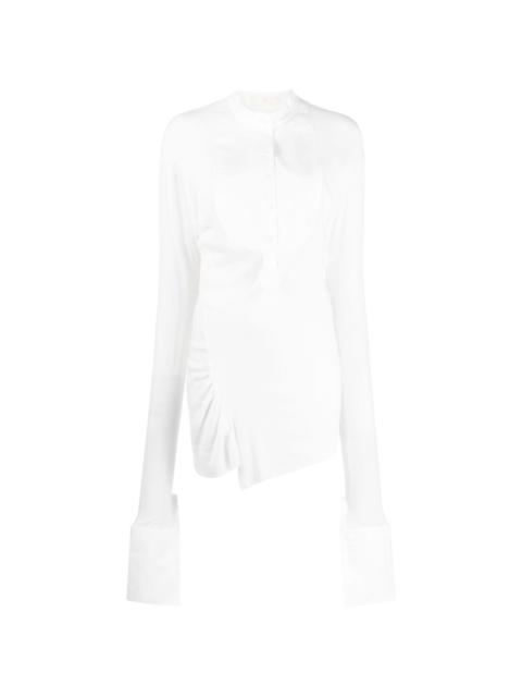 Marc Le Bihan knitted-panel poplin shirt