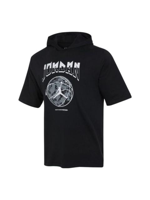 Air Jordan Sportswear Hoody Crew T-Shirt 'Black' FB7428-010