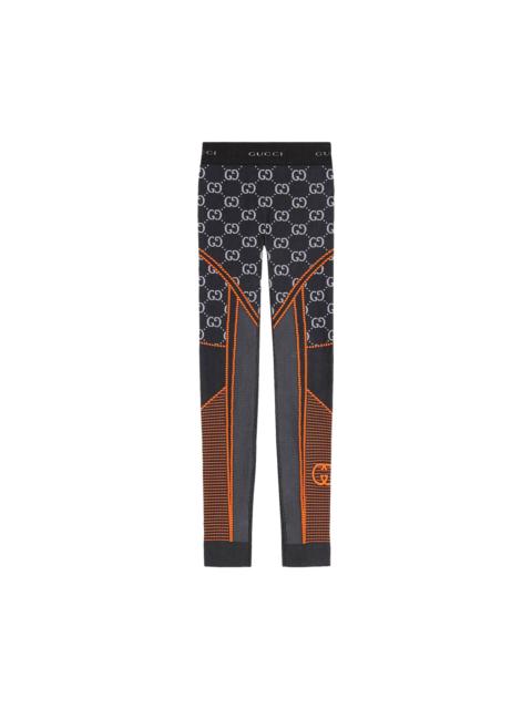 GUCCI Gucci GG Jersey Jacquard Leggings 'Black/Orange'