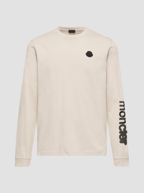 Moncler Men's Long Sleeve Crewneck T-Shirt in Cotton Jersey - White Ivory