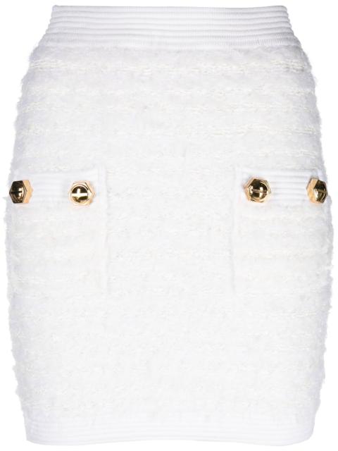 Balmain fitted tweed mini skirt