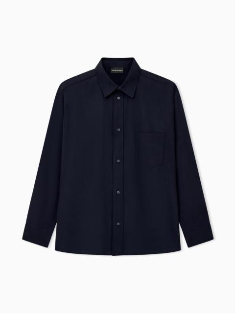 EMPORIO ARMANI VISCOSE LONG-SLEEVE SHIRT WITH A CHEST POCKET