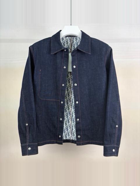 Dior Dior denim shirt with all-over logo print
