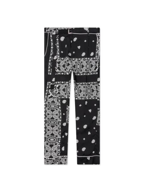 sacai ARCHIEVE PRINT MIX PANTS - BLACK