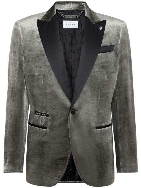 PHILIPP PLEIN contrast-lapel velvet blazer