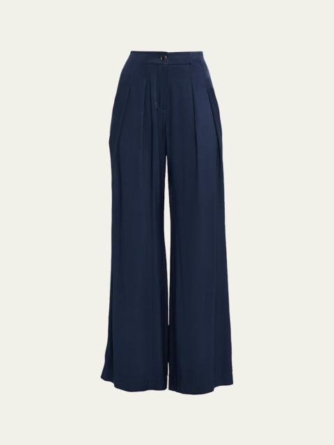 RAMY BROOK Russell Satin Wide-Leg Pants