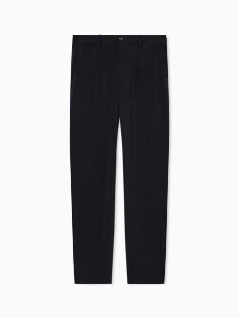 GIORGIO ARMANI ASV CANNETÉ CUPRO FLAT-FRONT TROUSERS