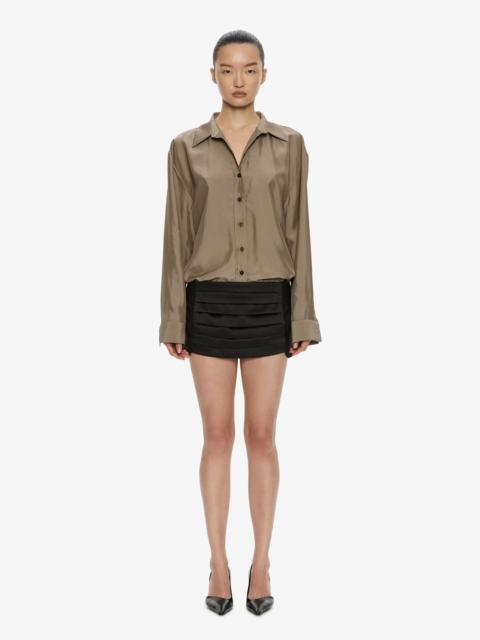 CHRISTOPHER ESBER Tuxedo Cummerbund Wool Skirt