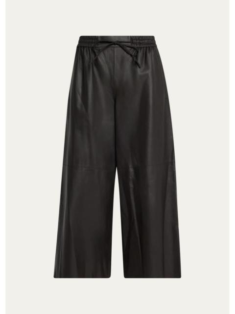 Yves Salomon Wide Lambskin Leather Culottes