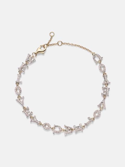 Yvonne Léon We Love You 9kt gold chain bracelet with diamonds