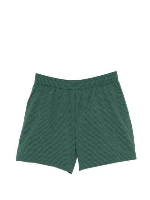 Maison Kitsuné seersucker logo-patch swim shorts