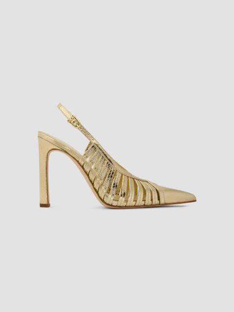 MICHAEL KORS Women's Adriana 100MM Leather Slingback Pumps - Pale Gold