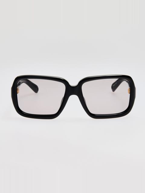 LINDA FARROW Cabana Oversize Sunglasses in Black
