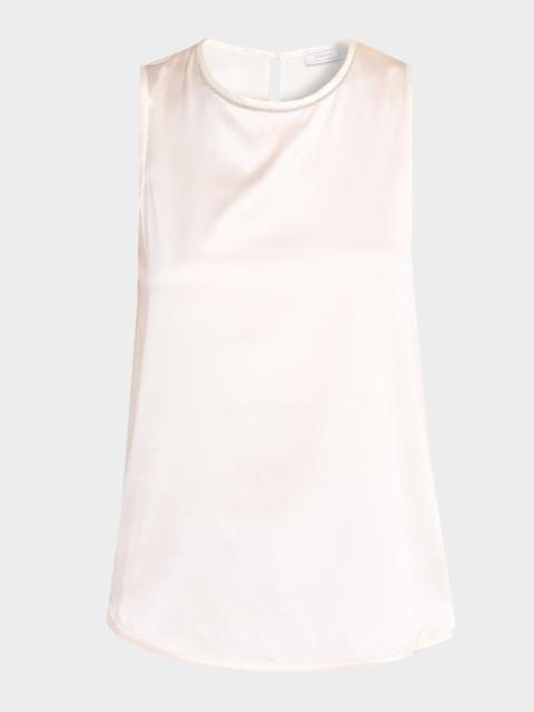 PESERICO Sleeveless Punto Luce Crewneck Top