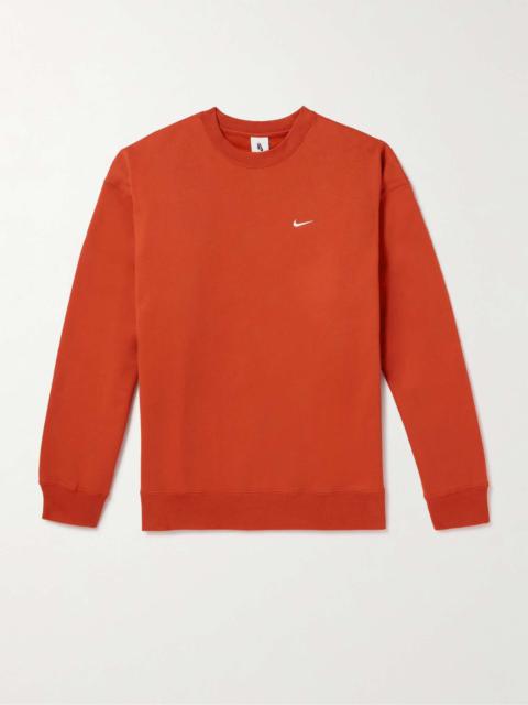 Solo Swoosh Logo-Embroidered Cotton-Blend Jersey Sweatshirt