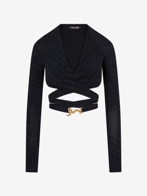 Roberto Cavalli Serpentine Print Top