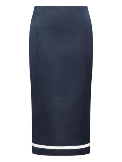 Thom Browne solid double duchess pencil midi skirt