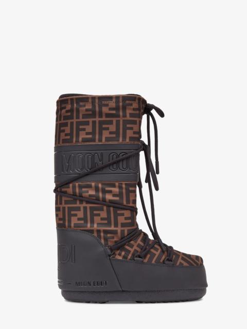 FENDI Brown nylon boots